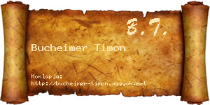 Bucheimer Timon névjegykártya